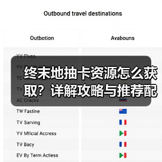 终末地抽卡资源怎么获取？详解攻略与推荐配置